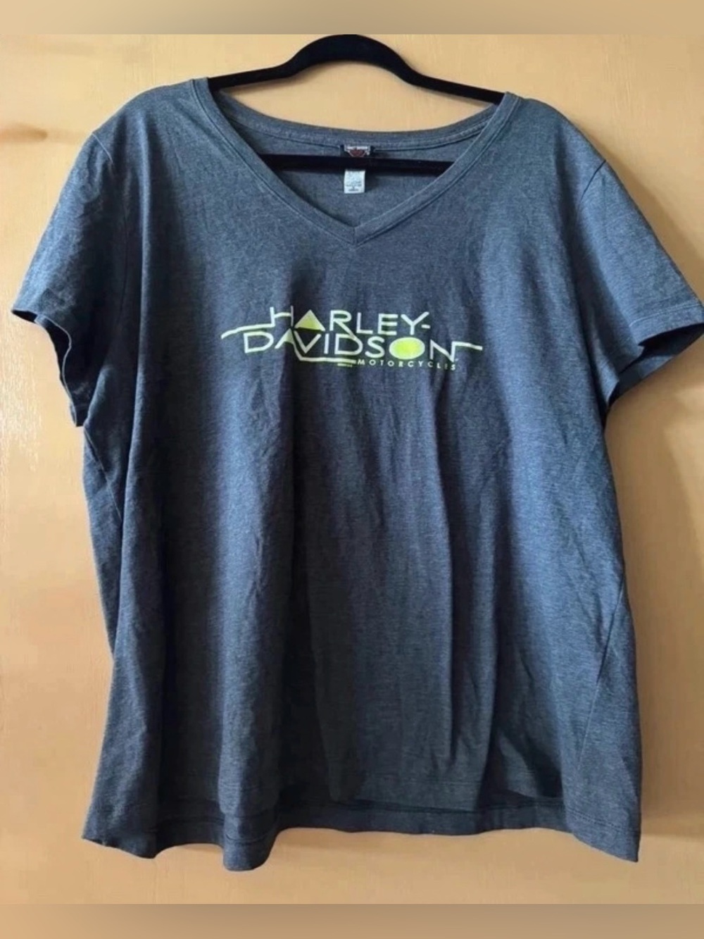 Harley-Davidson Heather Grey Neon Logo 2X Plus Women’s Tee T Shirt Louisville KY